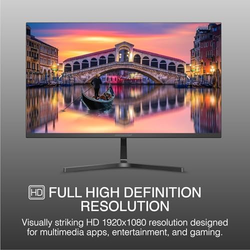 Packard Bell airFrame 24" FHD Monitors + Wireless Keyboard & Mouse, VESA Mount Compatible, HDMI/VGA, Tilt, Slim Bezel, for Home, Office, Light Gaming – 2 Pack
