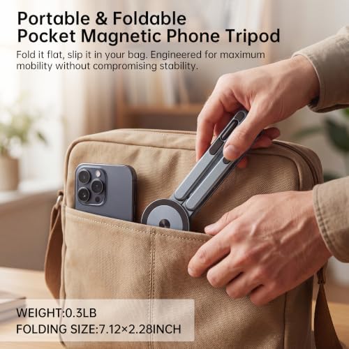 Portable Laptop Stand, 3-in-1 Magnetic Foldable Adjustable, for Desk（Gray）