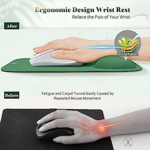 Gimars Large Smooth Superfine Fibre Memory Foam Ergonomic Mouse Pad Wrist Rest Support - Mousepad with Nonslip Base for Laptop, Computer, Gaming & Office，Red Camouflage