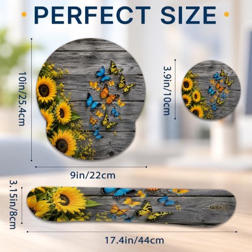 Butterfly Ergonomic Wrist Rest Mouse Pad Set with Keyboard Cushion