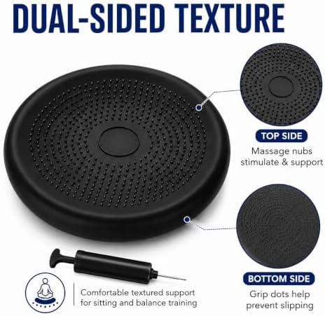Hanstuten Wobble Seat Cushion Balance Disc - Rubber Wiggle Seat for Active Sitting, Office Desk Chair, and Core Strength Training