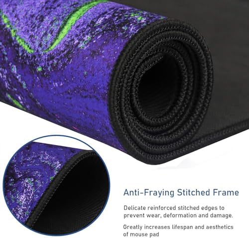 Large Mouse Pad with Stitched Edges, Durable Non-Slip Natural Rubber Base