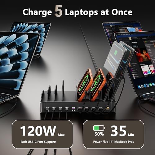 750W Charging Station for Multiple Devices, Zobirez 10-Port Fast Charger