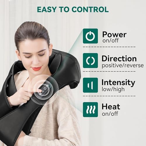 Snailax Cordless Shiatsu Neck and Shoulder Massager with Heat
