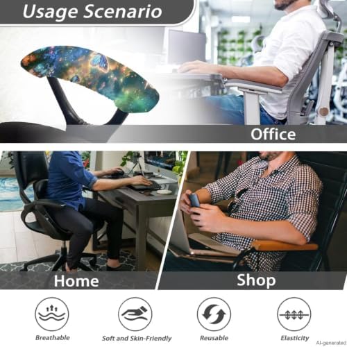 Butterfly Floral Printed 2 Piece Office Chair Armrest Covers Soft Stretchy Office Chair Arm Cover for Desk Chairs Computer Chairs Anti-Dust Dust-Proof Home Decorative Accessories