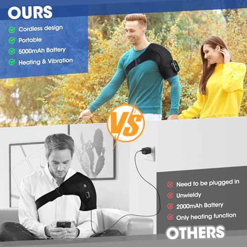 WoloyHeatie Cordless Shoulder Heating Pad with Massage, FSA Eligible Items
