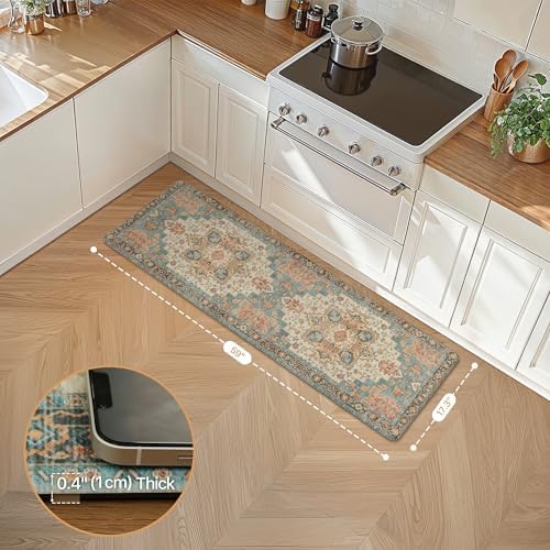 GENIMO Anti Fatigue Kitchen Mats for Floor 17"X59", Runner Rug,Peach
