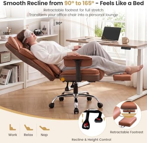 Big and Tall Office Chair 500 lbs, 23.6" Wide Seat,PU Leather