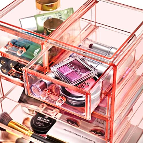 Sorbus 7-Drawer Makeup Organizer with Small & Wide Drawers (Pink)