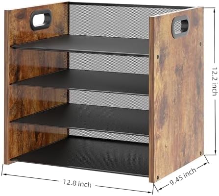 Desk Organizer, 4 Tier Desktop File Organizer and Paper Tray Organizer, Office Desk Accessories for Mail, Documents, Papers, Notebooks and Home Office Storage
