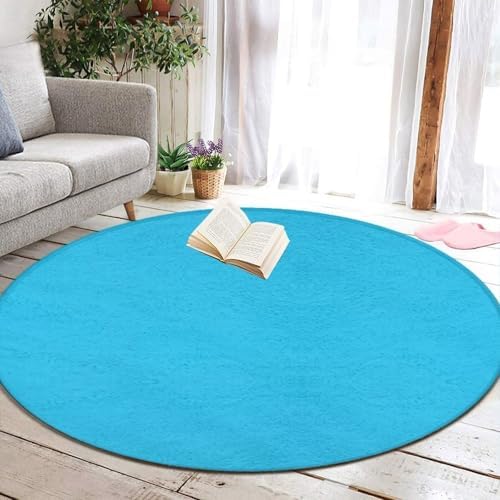 Highly Premium Quality Floor Mat, Office Chair Decor Mat, Room Sofa Yoga Soft Round Carpet Blue, 36inch