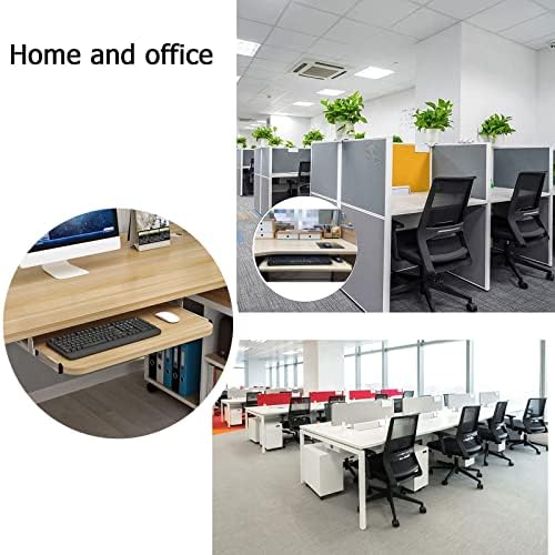 V3VOGUE Slides Keyboard Tray - Under Desk Smooth Gliding - Pull-Out Drawers Keyboard and Mouses Holder, Ergonomics/Easy Install/Height Adjustable, Support Keyboard Storage Shelf