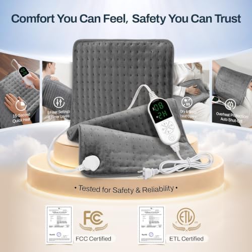 158℉ High-Heat 15s Heating Pad for Back/Neck/Shoulder Pain