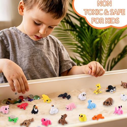 JOICEE 50Pcs Mini 3D Printed Animals Articulated Flexible Fidget Toys