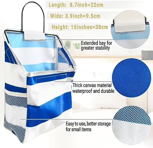 Wall-Hanging Storage Bags, Desktop Organizer Basket Cotton Linen Hanging Storage Basket for Kitchen,Bderoom,Living Room (#1 Streak-3Pack)