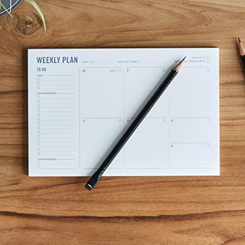 Weekly Planner Pad - Undated 6x9" Weekly To-Do List Notepad with Calendar and Task List, Perfect Desk Organizer for School & Work | 50 Tear Off Sheets (Pack of 2)