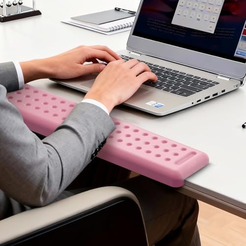 Leolee L-Shaped Desk Long Wrist Rest Elbow 60CM, Light Pink Arm Rest Desk