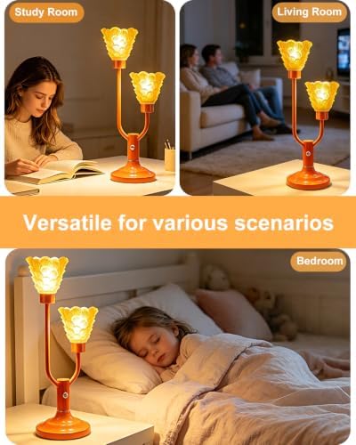 Lightdot Mid Century Modern Table Lamp Orange Vintage Lamp Gift Dimmable