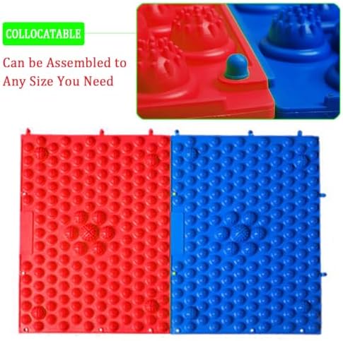 2-in-1 Foot Massage Mat & Reflexology Pad - Acupressure Mat with Toe Plates, Anti-Slip, Suitable for Bathroom, Yoga, Outdoor Games & More (Red)