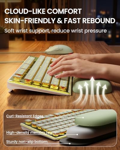 Wired Keyboard and Mouse Combo, Warm Backlit with Detachable Wrist Rest