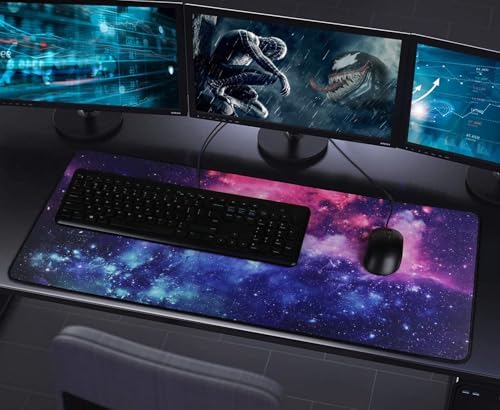 Gaming Mouse Pad with Stitched Edges (35.4X15.7In) Waterproof Desk Pad