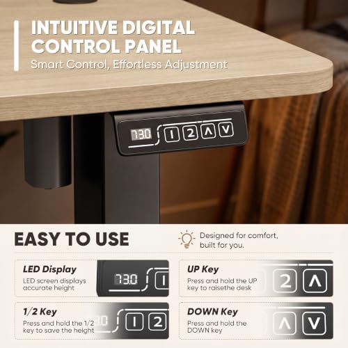 Furmax 55 Inches Electric Height Adjustable Standing Desk Home Office Desk