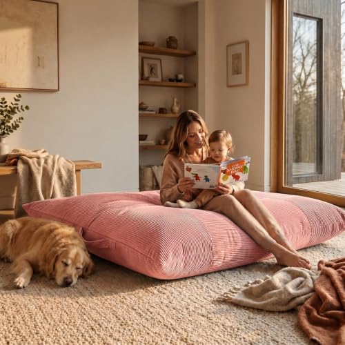 HUGHEAVEN Giant 3-in-1 Bean Bag Chair (76"x55") Oversized Floor Sofa Couch