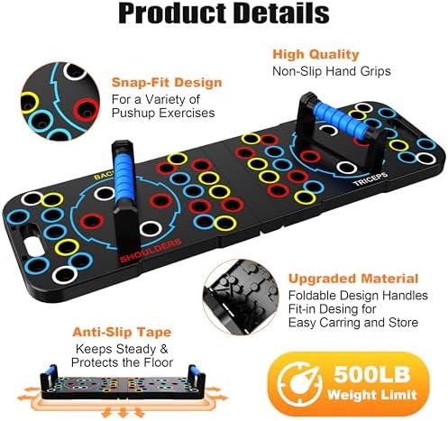Push Up Board,Foldable Pushup Board for Man,Portable 30 in 1 Push Up Bar