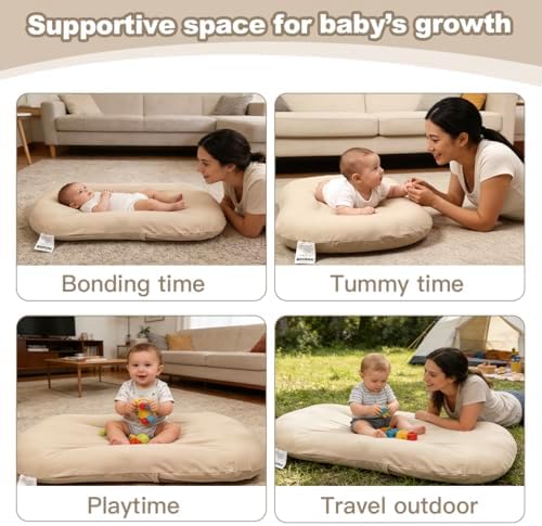 Baby Lounger Oversized 0-24 Months, Home and Travel Infant Cushion-Coffee