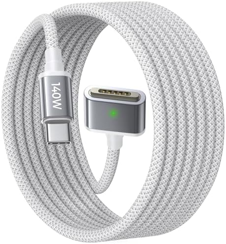 LISEN MacBook Charger USB-C to Magnetic 3 Cable (6.6FT) for M4/M3/M2 MacBook Pro Air M5 Charger, 140W Magnetic Safe 3 Cable Computer Laptop Cord for Pro (16"/14" 2026-2021) Air (15''/13'' 2026-2022)