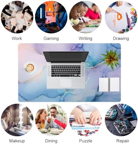 QIYI PU Leather Large Mouse Pad, Waterproof Desk Mat, 23.6" x 13.8", Fluid
