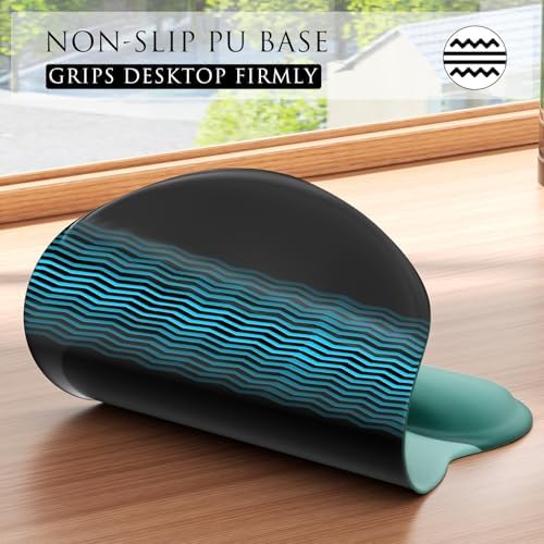 MROCO Ergonomic Mouse Pad with Gel Wrist Rest, 9.4 x 8.1 in, Green Gradient