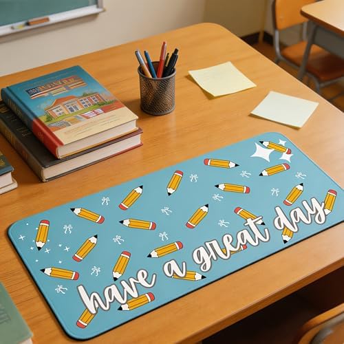 Cute Desk Mat for Teacher Large Mouse Pad for Keyboard and Mouse 35.4x15.7