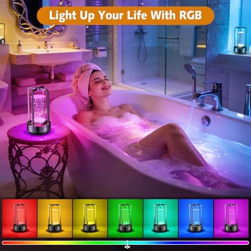 Portable Table Lamp for Outdoor Indoor Cordless Lamp with 10 RGB Colors