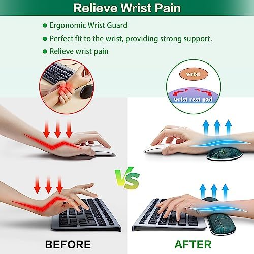 Desk Mat, Large Gaming Mouse Pad with Wrist Rest, 4 in1