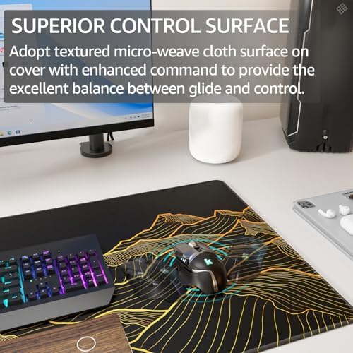 KTRIO Large Gaming Mouse Pad, Desk Mat, 31.5 x 15.7 in, Bright Rise, XXL