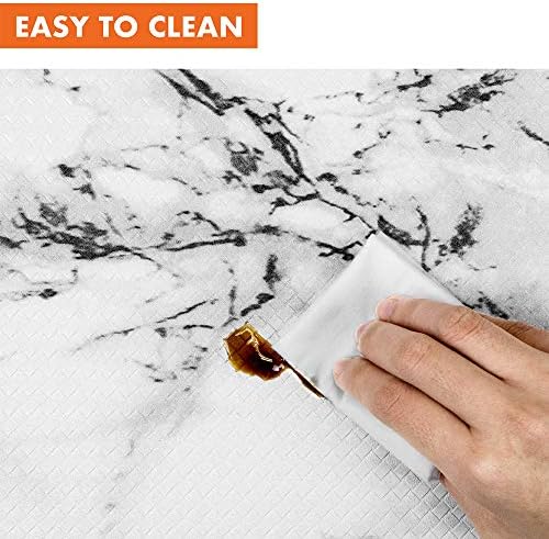 OPUX Anti Fatigue Kitchen Floor Mat, Reversible Cushioned Memory Foam Kitchen Rug Pad, Waterproof Non-Slip Padded Comfort Standing Mat for Office Laundry Home, 47x17 (Marble Gray)