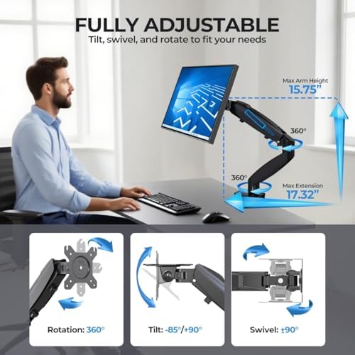 Single Monitor Arm Mount for 13-32 Inch Screens