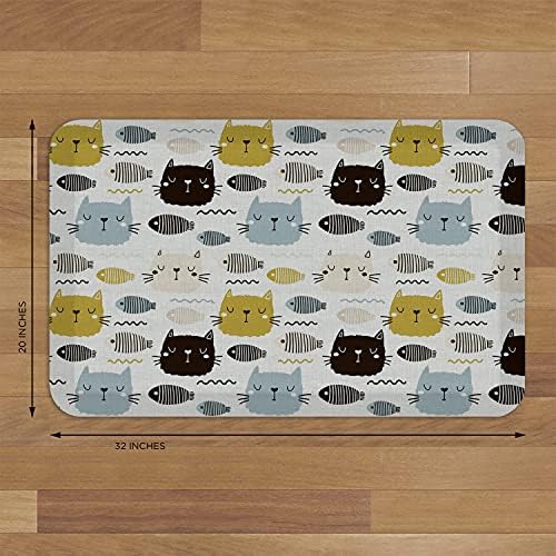 GelPro Designer Cushioned Anti-Fatigue Comfort Floor Mat, Padded Stain-Resistant, Waterproof, Non-Slip Comfort Padded Desk/Office Mat, 20 x 32, Leo Grey Fish