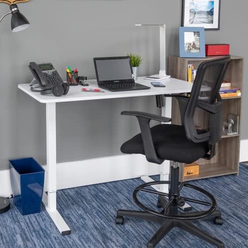 Stand Up Desk Store Electric Compact Standing Desk (White Frame/Matte White Top, 48” Wide)
