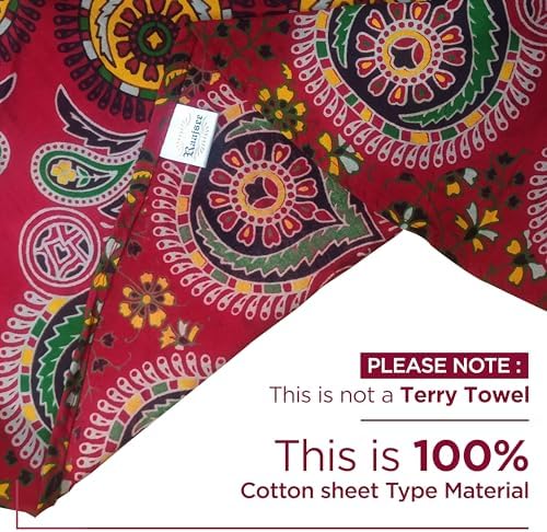 raajsee Red Round Beach Tapestry Hippie/Boho Beach Blanket Mandala/Indian Cotton Throw - Round Tablecloth/Home Decor/Indie Rug Yoga Mat Meditation Picnic Rugs 127 CM / 50 INCHE Circle