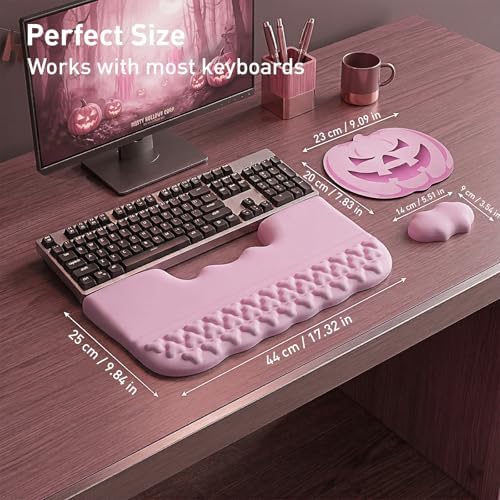 Keyboard Stand with Wrist Rest, Pumpkin Mouse Pad & Bat Wrist Rest