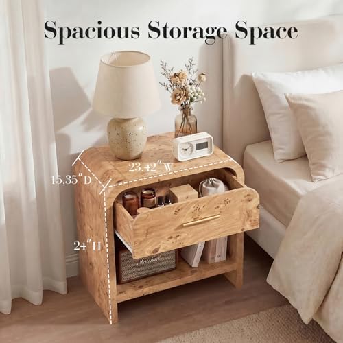 Night Stand, 1-Drawer and 1 Storage Shelf