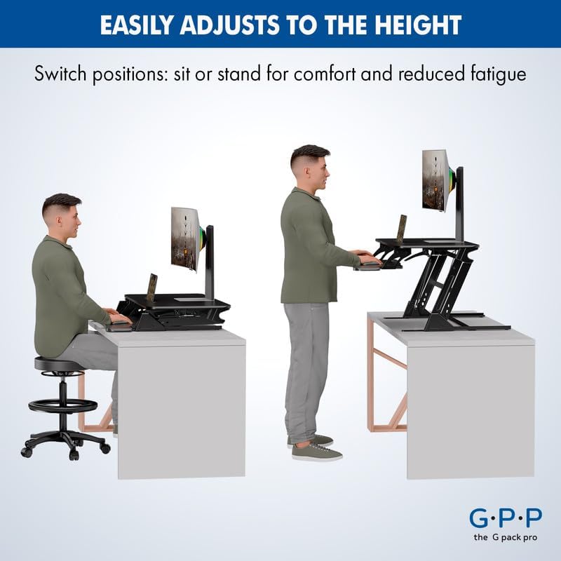 38 Inch Standing Desk Converter, Adjustable Height