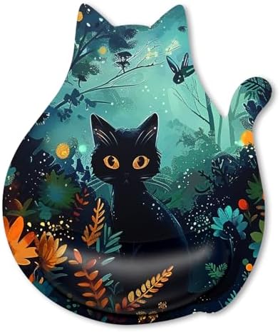 Ergonomic Mouse Pad with Wrist Rest, Cute Cat Memory Foam Padded Pain Relief Non-Slip Wrist Support Mouse Mat for Gaming Work Computer Laptop, Funny Office Supplies Desk Accessory, Pretty Cat