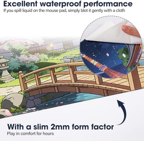 Durable Desk Pad 31.5x15.7 Inch - Thick XXL Mouse Pad, Bridge