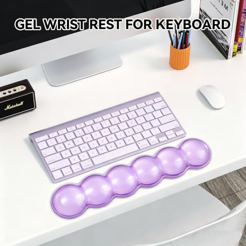 Gel Wrist Rest for Keyboard,Jelly Clear Gel Keyboard Wrist Rest-Purple