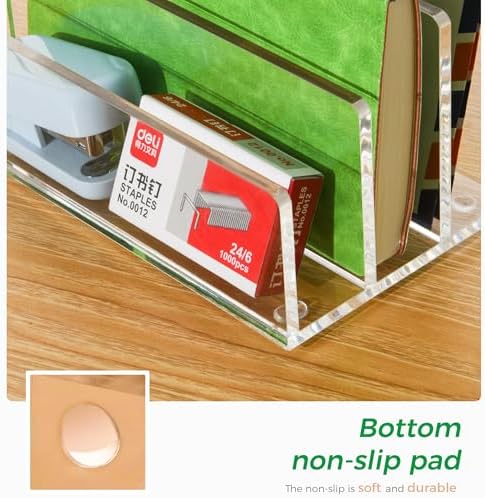 Clear Acrylic 3 Compartment Mail & Letter Organizer for Desk