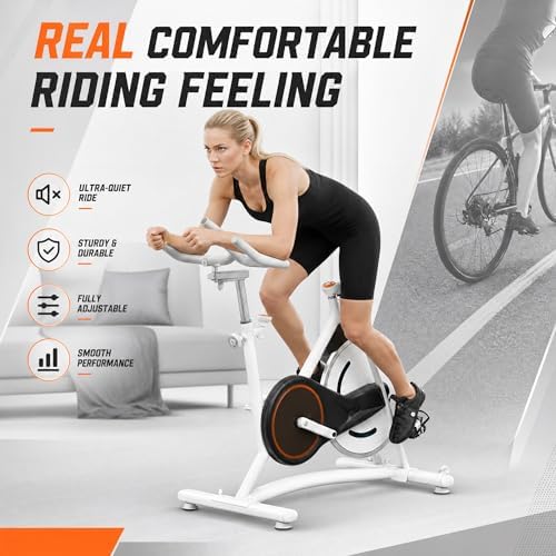 Exercise Bike, Stationary Bikes for Home, Compact Indoor Cycling Bike