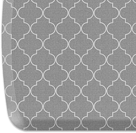 GelPro Elite Premier Anti-Fatigue Kitchen Comfort Floor Mat, 20x36", Trellis Classic Grey